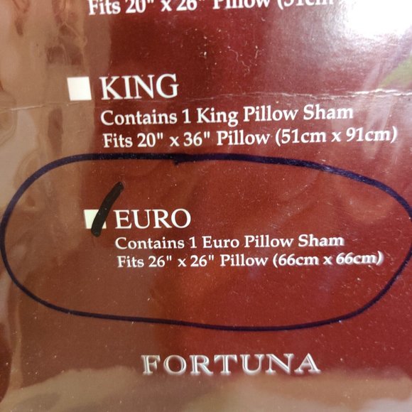 RAYMOND WAITES EURO FORTUNA PILLOW SHAMS Set Of 2 26" 100% Cotton Retired 2005 - Picture 4 of 8